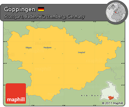 Savanna Style Simple Map of Göppingen