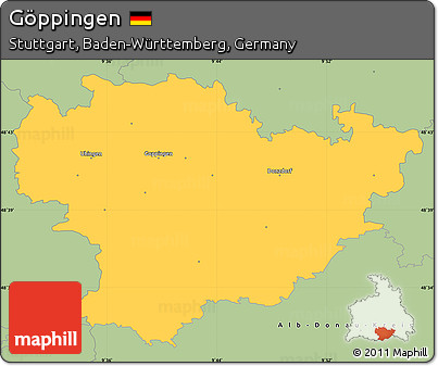 Savanna Style Simple Map of Göppingen