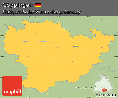Savanna Style Simple Map of Göppingen
