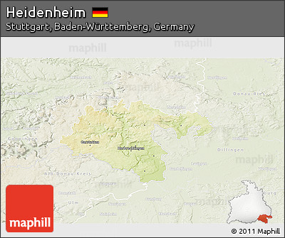 Physical 3D Map of Heidenheim, lighten