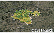 Satellite 3D Map of Heidenheim, darken, semi-desaturated