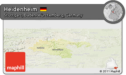 Physical Panoramic Map of Heidenheim, lighten