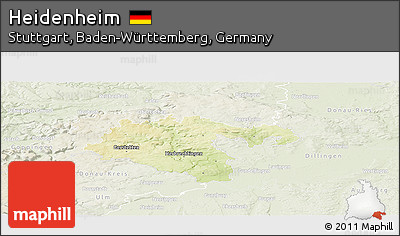 Physical Panoramic Map of Heidenheim, lighten