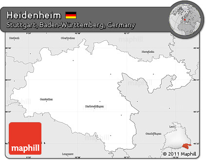 Silver Style Simple Map of Heidenheim
