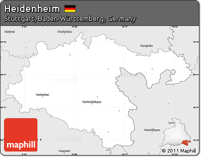 Silver Style Simple Map of Heidenheim