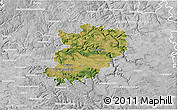 Satellite 3D Map of Hohenlohekreis, lighten, desaturated