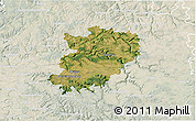 Satellite 3D Map of Hohenlohekreis, lighten