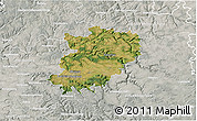 Satellite 3D Map of Hohenlohekreis, lighten, semi-desaturated