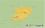 Savanna Style 3D Map of Hohenlohekreis, single color outside