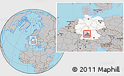 Gray Location Map of Hohenlohekreis, highlighted country, highlighted parent region, within the entire country