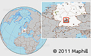 Gray Location Map of Hohenlohekreis, highlighted country, highlighted parent region