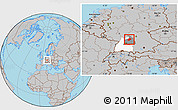 Gray Location Map of Hohenlohekreis, highlighted parent region, highlighted grandparent region
