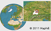 Satellite Location Map of Hohenlohekreis, highlighted parent region, highlighted grandparent region