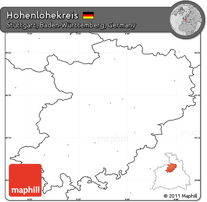 Blank Simple Map of Hohenlohekreis, no labels