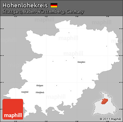 Gray Simple Map of Hohenlohekreis, single color outside