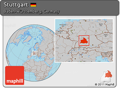 Gray Location Map of Stuttgart