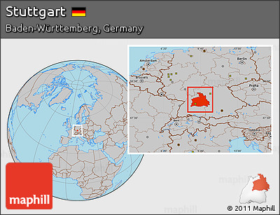 Gray Location Map of Stuttgart
