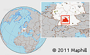 Gray Location Map of Stuttgart, highlighted country