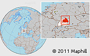 Gray Location Map of Stuttgart, highlighted parent region
