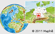 Physical Location Map of Stuttgart, highlighted country, within the entire country