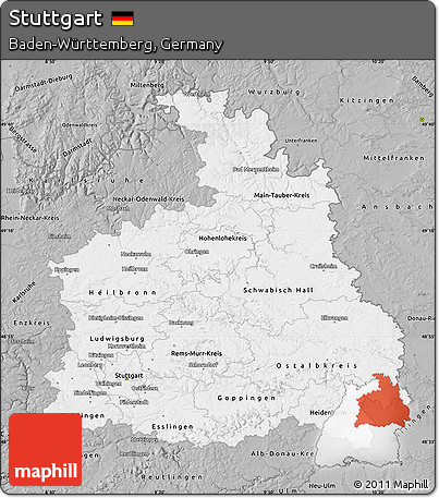 Gray Map of Stuttgart