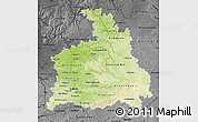 Physical Map of Stuttgart, darken, desaturated