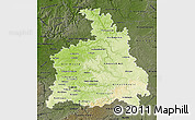 Physical Map of Stuttgart, darken