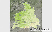 Physical Map of Stuttgart, darken, semi-desaturated