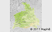 Physical Map of Stuttgart, lighten, desaturated