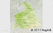 Physical Map of Stuttgart, lighten, semi-desaturated