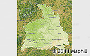 Physical Map of Stuttgart, satellite outside