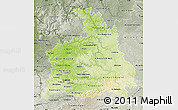 Physical Map of Stuttgart, semi-desaturated