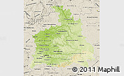 Physical Map of Stuttgart, shaded relief outside