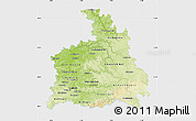 Physical Map of Stuttgart, single color outside