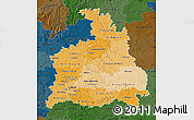 Political Shades Map of Stuttgart, darken