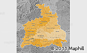 Political Shades Map of Stuttgart, desaturated