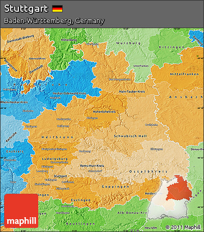 Political Shades Map of Stuttgart
