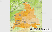 Political Shades Map of Stuttgart, physical outside