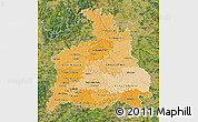 Political Shades Map of Stuttgart, satellite outside