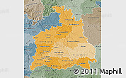 Political Shades Map of Stuttgart, semi-desaturated