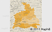 Political Shades Map of Stuttgart, shaded relief outside