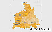 Political Shades Map of Stuttgart, single color outside