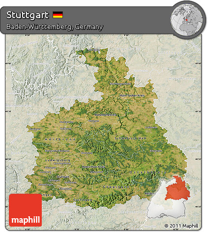 Satellite Map of Stuttgart, lighten
