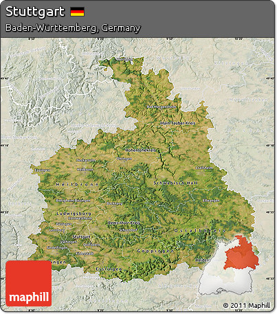 Satellite Map of Stuttgart, lighten