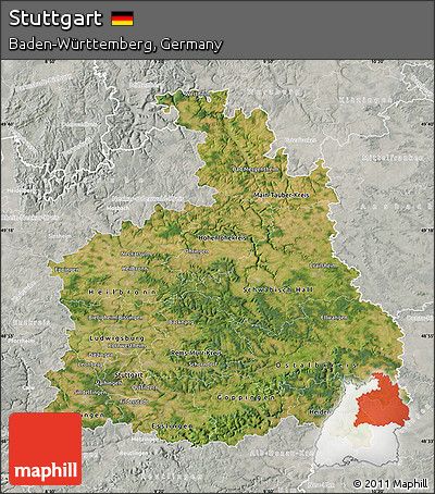 Satellite Map of Stuttgart, lighten, semi-desaturated