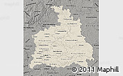 Shaded Relief Map of Stuttgart, darken, semi-desaturated
