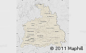 Shaded Relief Map of Stuttgart, lighten, desaturated