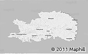 Gray 3D Map of Ostalbkreis, single color outside
