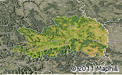 Satellite 3D Map of Ostalbkreis, semi-desaturated