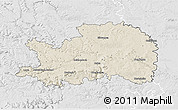 Shaded Relief 3D Map of Ostalbkreis, lighten, desaturated